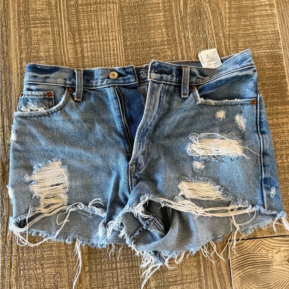 Distressed Denim Shorts
